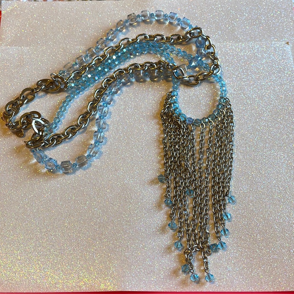 Tarina Tarantino Lucite and Chain Necklace